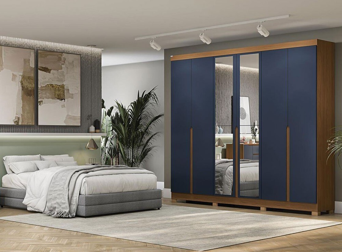 Guarda-roupa azul escuro